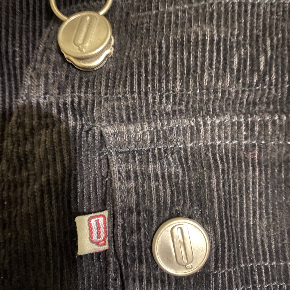 Y2K Black Corduroy Jumper Overall Dress Vest Back SZ‎ 6 Relaxed Fit Western - Picture 8 of 16